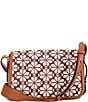 kate spade new york Liv Spade Flower Jacquard Small Flap Crossbody Bag, Color:Burgundy Multi - Image 2