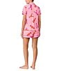 kate spade new york Lobster Dance Print Short Sleeve Notch Collar Knit Shorty Pajama Set, Color:Lobster Dance - Image 2