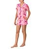 kate spade new york Lobster Dance Print Short Sleeve Notch Collar Knit Shorty Pajama Set, Color:Lobster Dance - Image 3