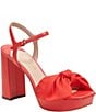 Color:Flame Scarlet - Image 1 - Lucie Big Bow Platform Dress Sandals