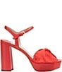 Color:Flame Scarlet - Image 2 - Lucie Big Bow Platform Dress Sandals