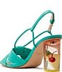 Color:Clean Green - Image 3 - Mai Tai Leather Clear Block Heel Dress Sandals