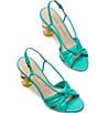 Color:Clean Green - Image 5 - Mai Tai Leather Clear Block Heel Dress Sandals