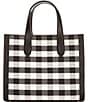 Color:Black Multi - Image 2 - Manhattan Gingham Fabric Small Tote Bag