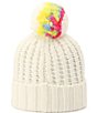 Color:Cream - Image 3 - Marble Cable Beanie