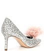 Color:Gold/Silver - Image 2 - Maribou Glitter Feather Pom Pumps
