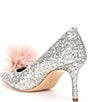 Color:Gold/Silver - Image 3 - Maribou Glitter Feather Pom Pumps