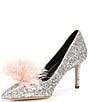 Color:Gold/Silver - Image 4 - Maribou Glitter Feather Pom Pumps