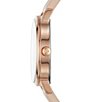 Color:Tan - Image 2 - Metro Mother-of-Pearl Analog Leather-Strap Watch
