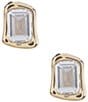 kate spade new york Molten Glass Stud Earrings, Color:Clear/Gold - Image 1