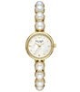Color:Gold - Image 1 - Monroe Pearl Bracelet Watch