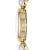 Color:Gold - Image 2 - Monroe Pearl Bracelet Watch