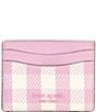 Color:Berry Cream - Image 1 - Morgan Gingham Field Printed PVC Card Holder