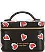 Color:Black Multi - Image 1 - Morgan Stencil Heart Embossed Printed Leather Jewelry Case