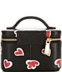 Color:Black Multi - Image 2 - Morgan Stencil Heart Embossed Printed Leather Jewelry Case