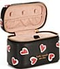 Color:Black Multi - Image 3 - Morgan Stencil Heart Embossed Printed Leather Jewelry Case
