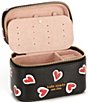 Color:Black Multi - Image 4 - Morgan Stencil Heart Embossed Printed Leather Jewelry Case