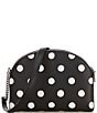 Color:Black Multi - Image 2 - Morgan Sunshine Dotted PVC Double Zip Dome Crossbody Bag