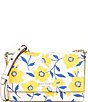 Color:Cream Multi - Image 1 - Morgan Sunshine Floral Printed PVC Flap Chain Wallet Crossbody Bag