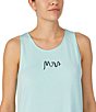 Color:Aqua/Novelty Print - Image 4 - Mrs. Knit Tank & Shorts Bridal Pajama Set