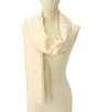 Color:French Cream - Image 6 - Noel Jacquard Oblong Scarf