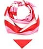 Color:Pink Multi - Image 1 - Oversized Heart Silk Square Scarf