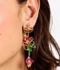 Color:Multi/Gold - Image 2 - Paradise Floral Rhinestone Statement Linear Earrings