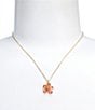 Color:Pink/Gold - Image 1 - Paradise Flower Rhinestone Mini Short Pendant Necklace