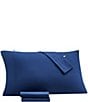 Color:French Navy - Image 2 - Percale Sheet Set