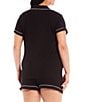 Color:Black - Image 2 - Plus Size #double;dream a little dream#double; Coordinating Jersey Knit Shorty Pajama Set