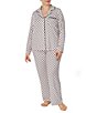 Color:Blush Dot - Image 1 - Plus Size Dot Print Notch Collar Neck Long Sleeve Pajama Set
