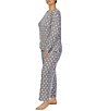 Color:Grey Dot - Image 3 - Plus Size Polka Dot Print Long Sleeve Round Neck Cropped Pajama Set