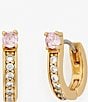 Color:Pink Multi - Image 1 - Precious Delights Huggie Crystal Hoop Earrings