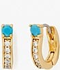 Color:Turquoise - Image 1 - Precious Delights Huggie Crystal Hoop Earrings
