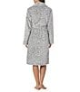 kate spade new york Printed Long Sleeve Shawl Collar Two-Tone Burn-Out Plush Short Robe - Image 2