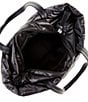 Color:Black - Image 3 - Puffy Nylon Small Tote Bag
