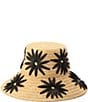 Color:Natural Black - Image 1 - Raffia Daisy Sun Hat