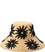 Color:Natural Black - Image 2 - Raffia Daisy Sun Hat