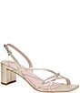 Color:Pale Gold - Image 1 - Renee Metallic Leather Slingback Sandals