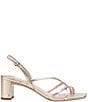 Color:Pale Gold - Image 2 - Renee Metallic Leather Slingback Sandals