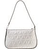 Color:Silver - Image 2 - Sam Icon Quilted Satin Mini Pouchette Shoulder Bag
