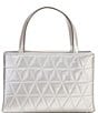 Color:Silver - Image 2 - Sam Icon Quilted Satin Small Tote Bag