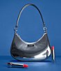 kate spade new york Sam Icon Silver Metallic Leather Small Convertible Crossbody Shoulder Bag, Color:Silver - Image 5