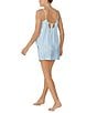 Color:Aqua Stripe - Image 2 - Satin Honeymoon Stripe Cami & Coordinating Boxer Shorts Bridal Pajama Set