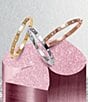 Color:Clear/Gold - Image 2 - Set in Stone Hinged Gold-Plated Bangle Bracelet