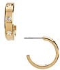 kate spade new york Crystal Set In Stone Huggie Hoop Earrings - Image 1