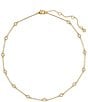 Color:Clear/Gold - Image 1 - Set In Stone Station Collar Necklace