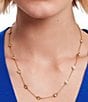 Color:Clear/Gold - Image 2 - Set In Stone Station Collar Necklace