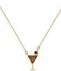 kate spade new york Shaken & Brewed Mini Novelty Short Pendant Necklace, Color:Champagne - Image 1