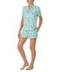 Color:Mint/Print - Image 4 - Short Sleeve Notch Collar Cozy Jersey Popsicle Toss Pajama Set